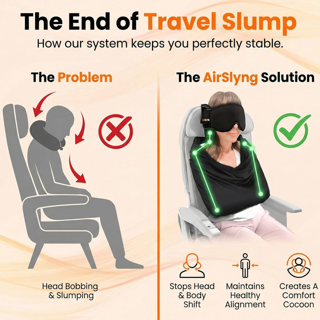 3-in-1 Memory Foam Airplane Sleep Support Pillow Set