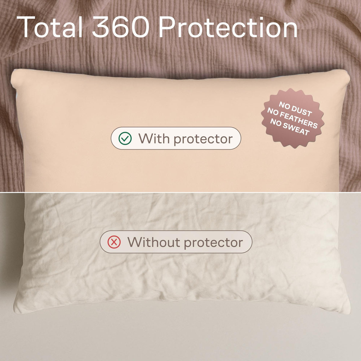 Soft Microfiber Zippered Pillow Protector Cover