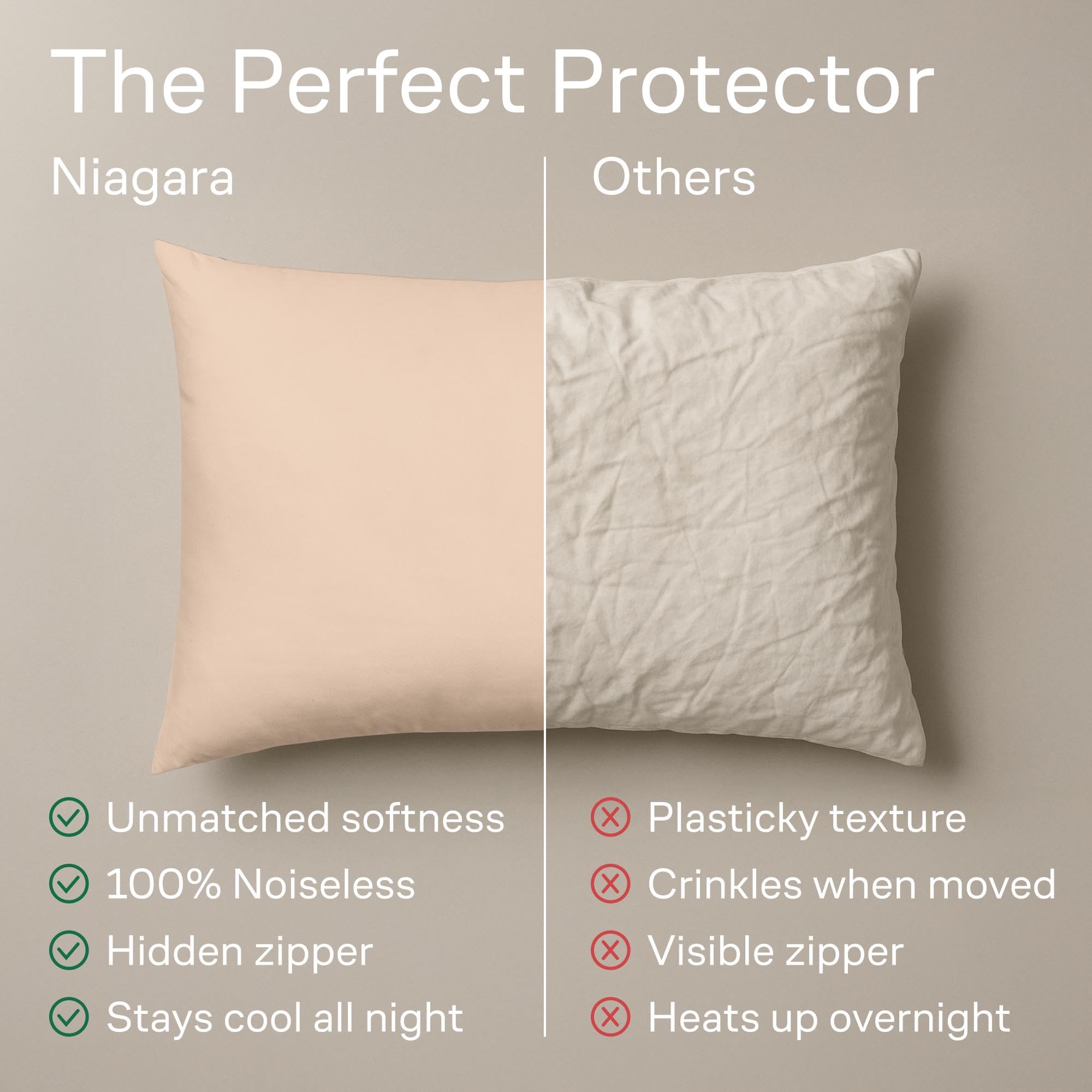 Soft Microfiber Zippered Pillow Protector Cover