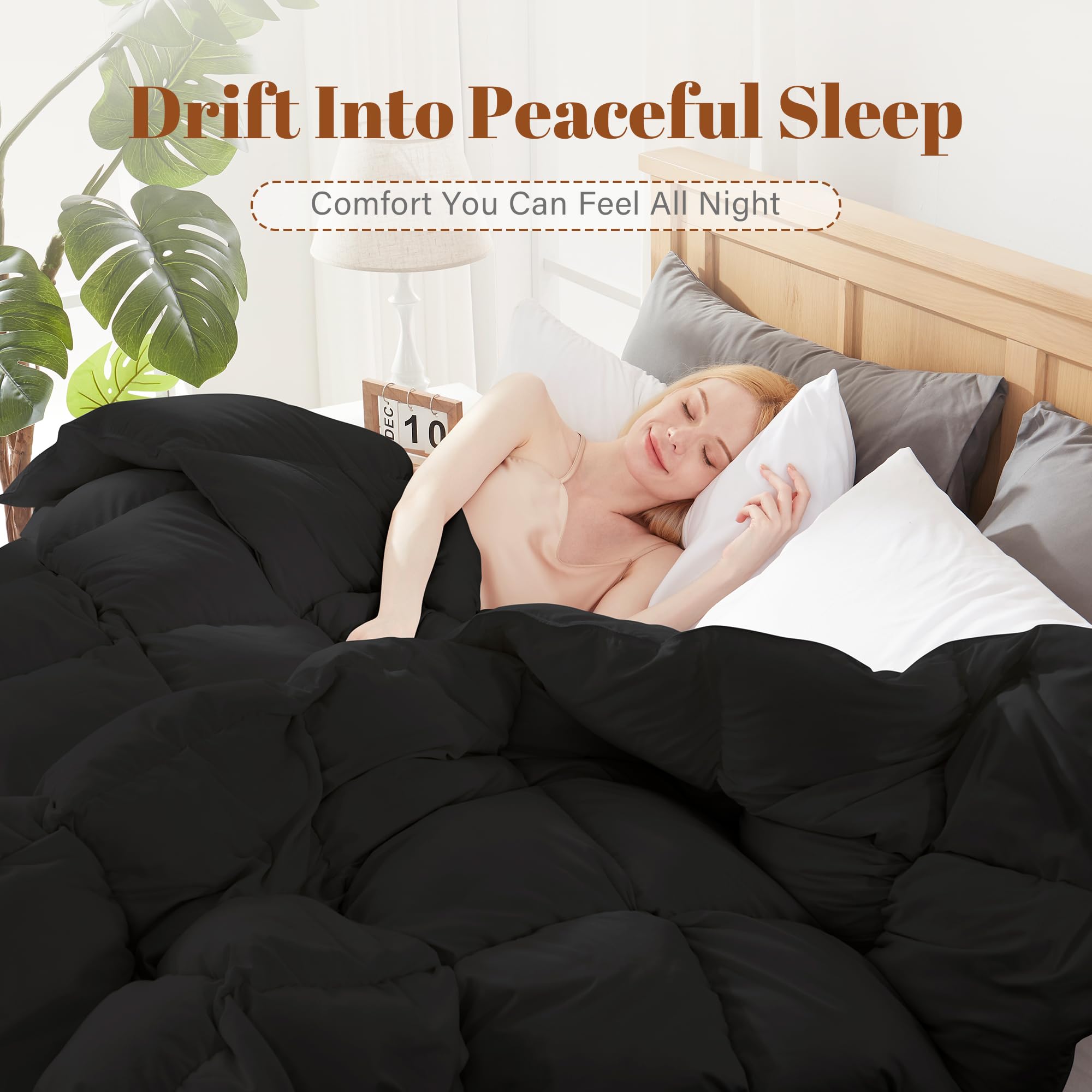 Feather and Down Fiber Comforter Duvet Insert for All Seasons