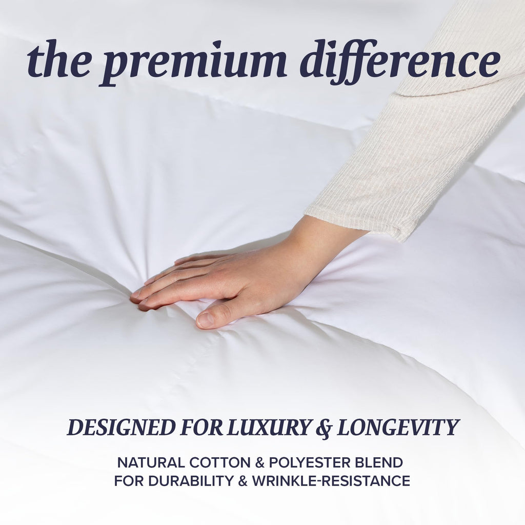 All-Season Feather Down Comforter Duvet Insert with Baffle Box