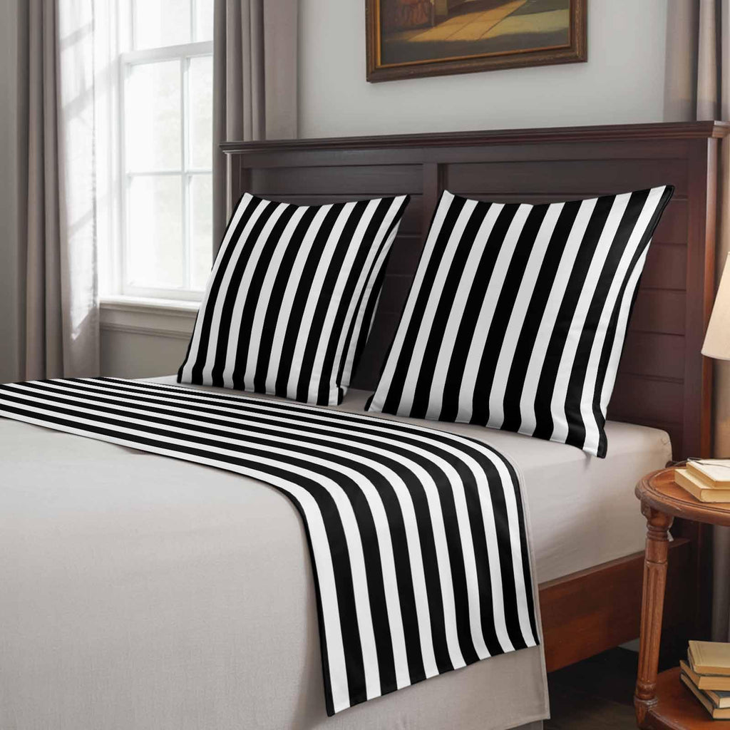 Coastal Blue Wave Bed Runner Scarf with Pillow Covers