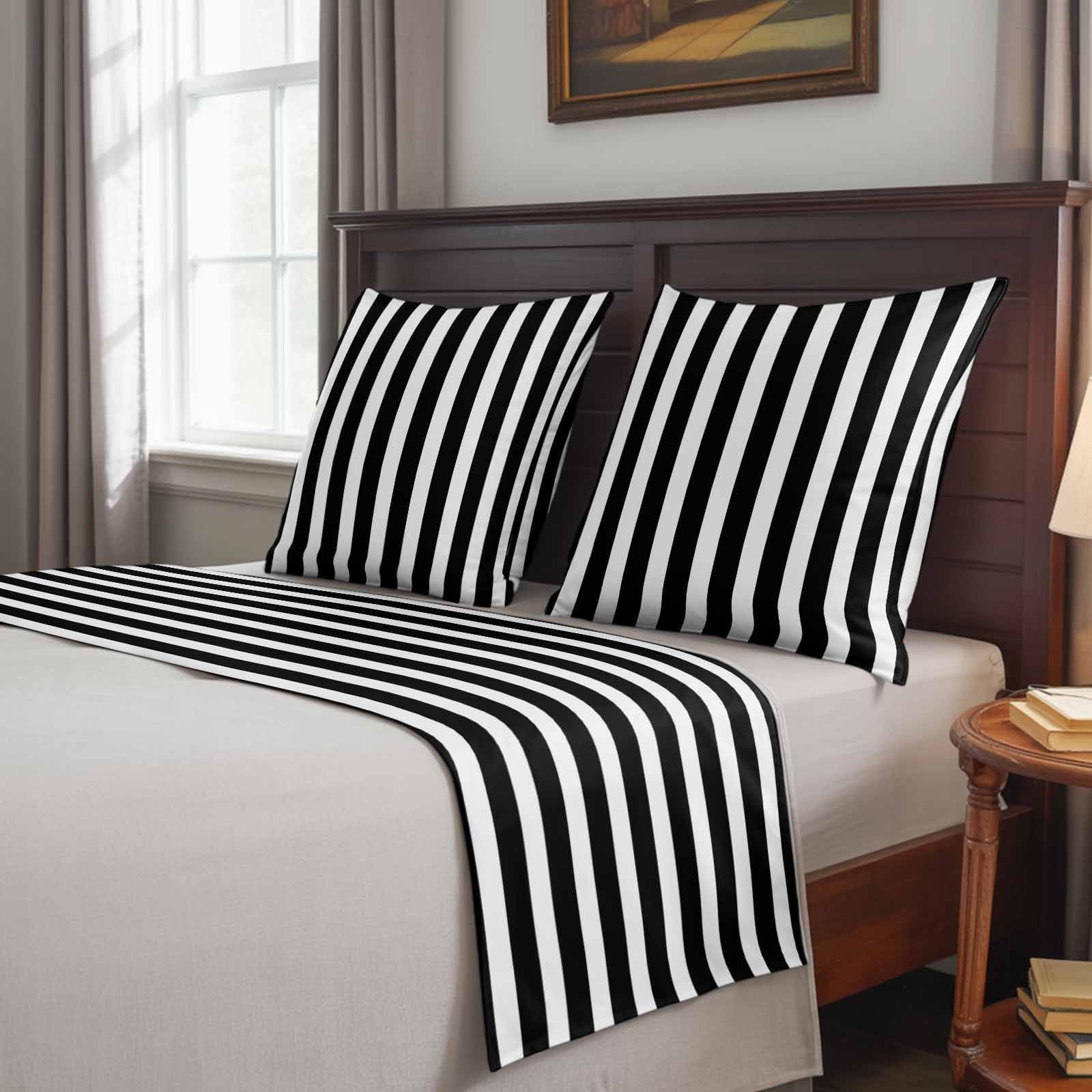 Coastal Blue Wave Bed Runner Scarf with Pillow Covers