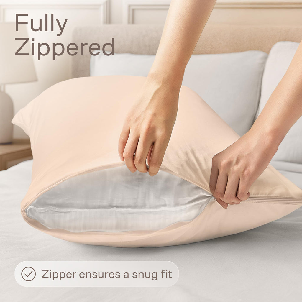 Soft Microfiber Zippered Pillow Protector Cover