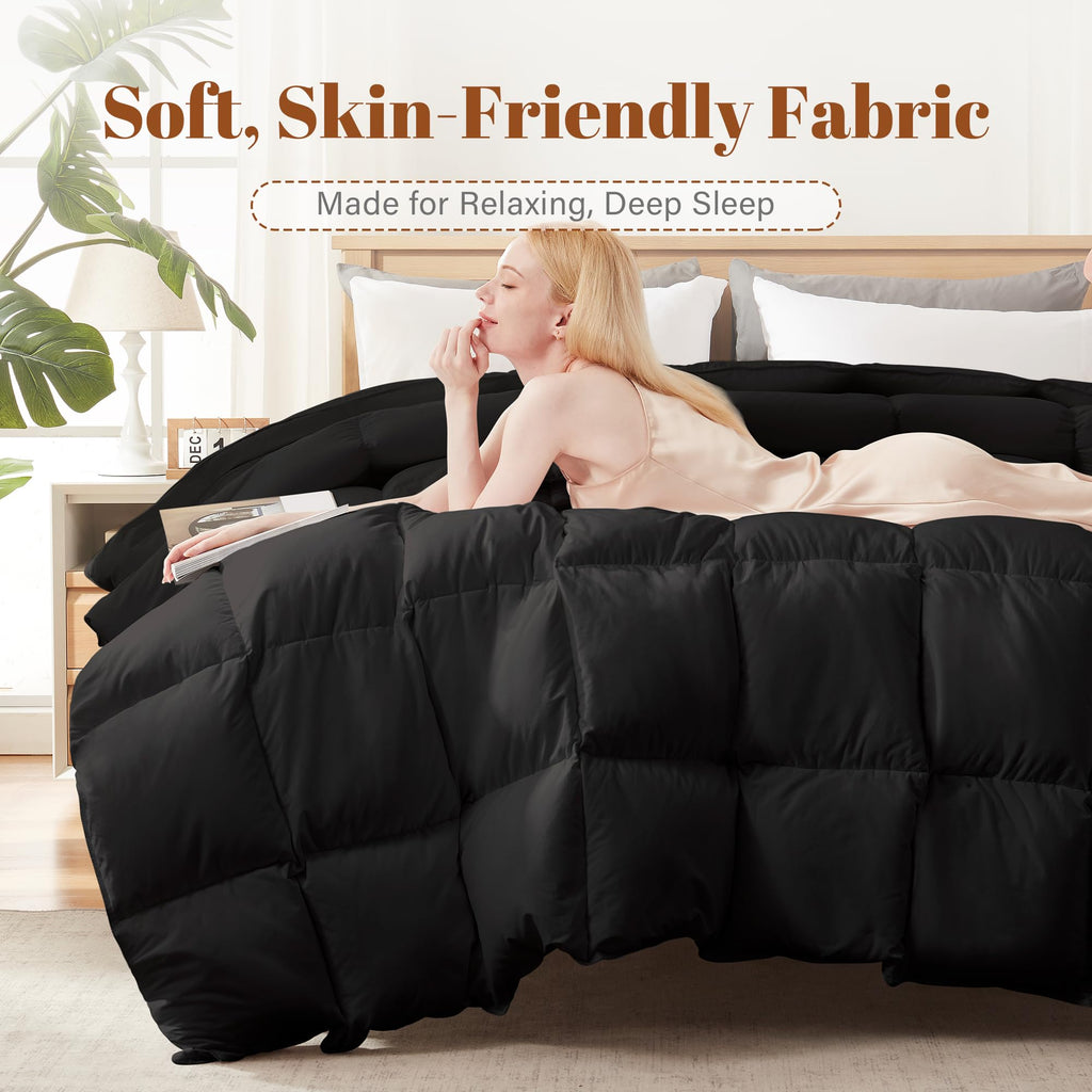 Feather and Down Fiber Comforter Duvet Insert for All Seasons