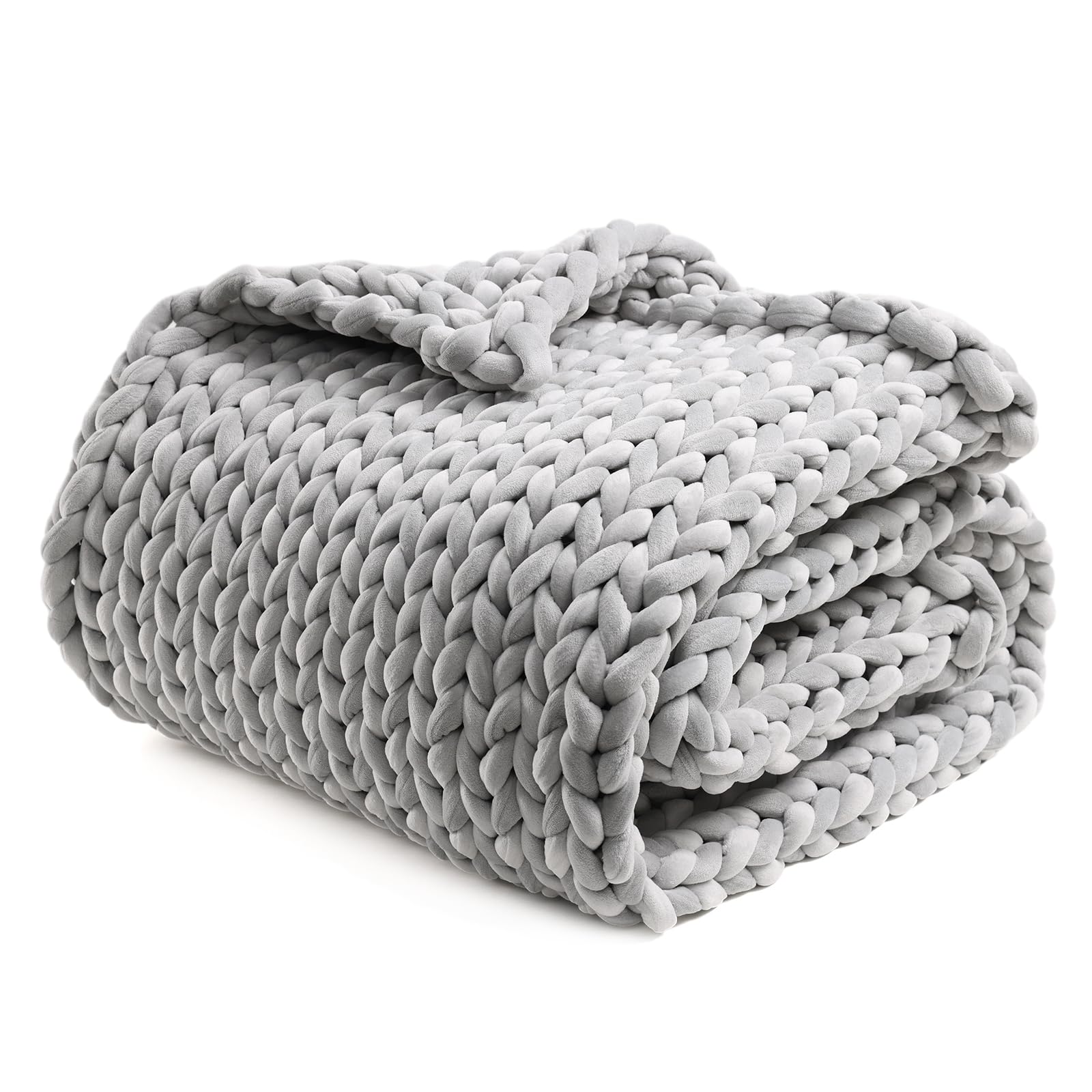 Chunky Knit Weighted Blanket with Breathable Cozy Design