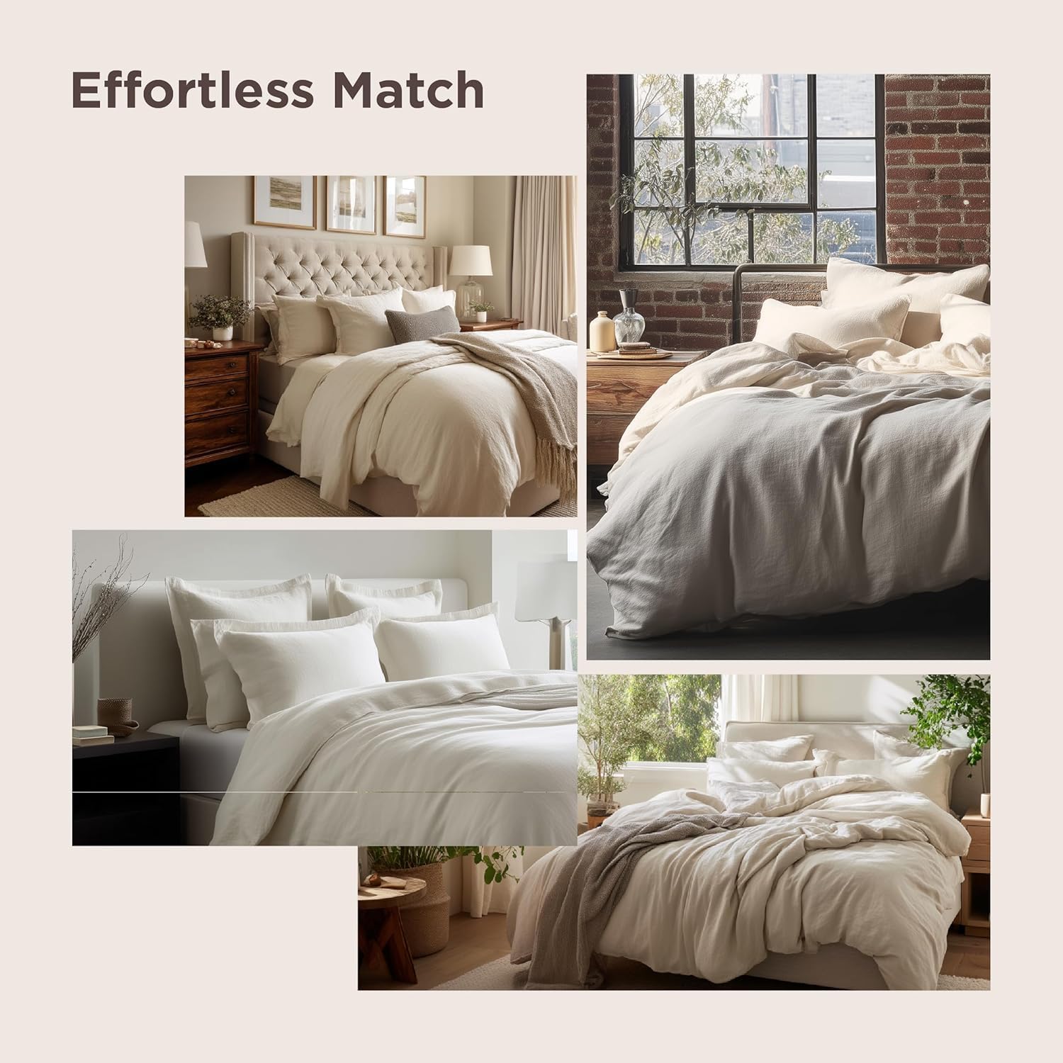 Soft Prewashed Duvet Cover Set with Zipper Closure