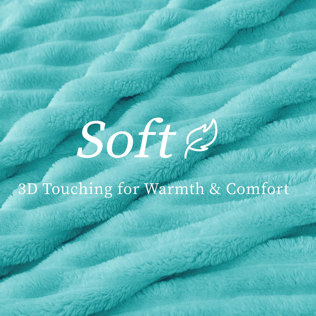 300GSM Soft Striped Fleece Throw Blanket for Couch & Bed