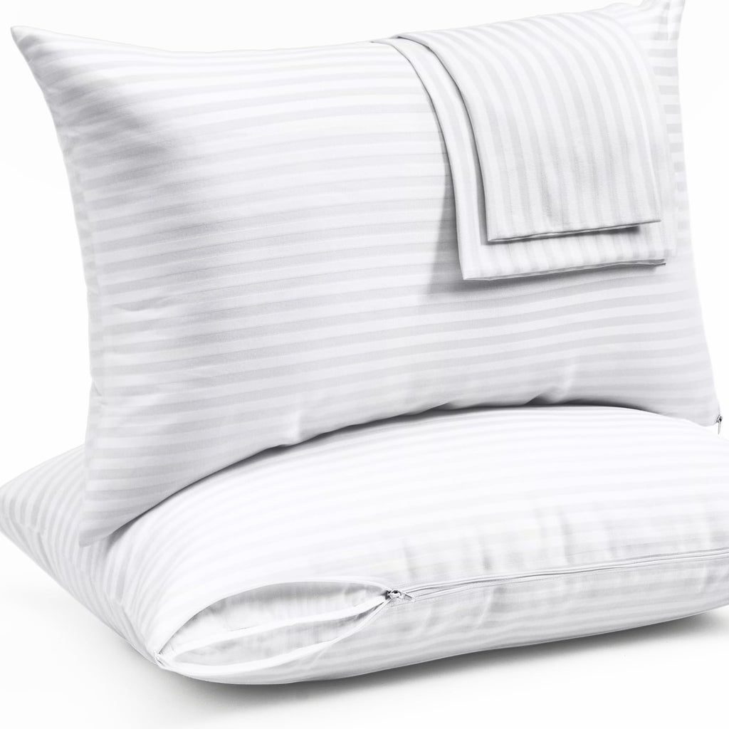 Soft Microfiber Zippered Pillow Protector Cover