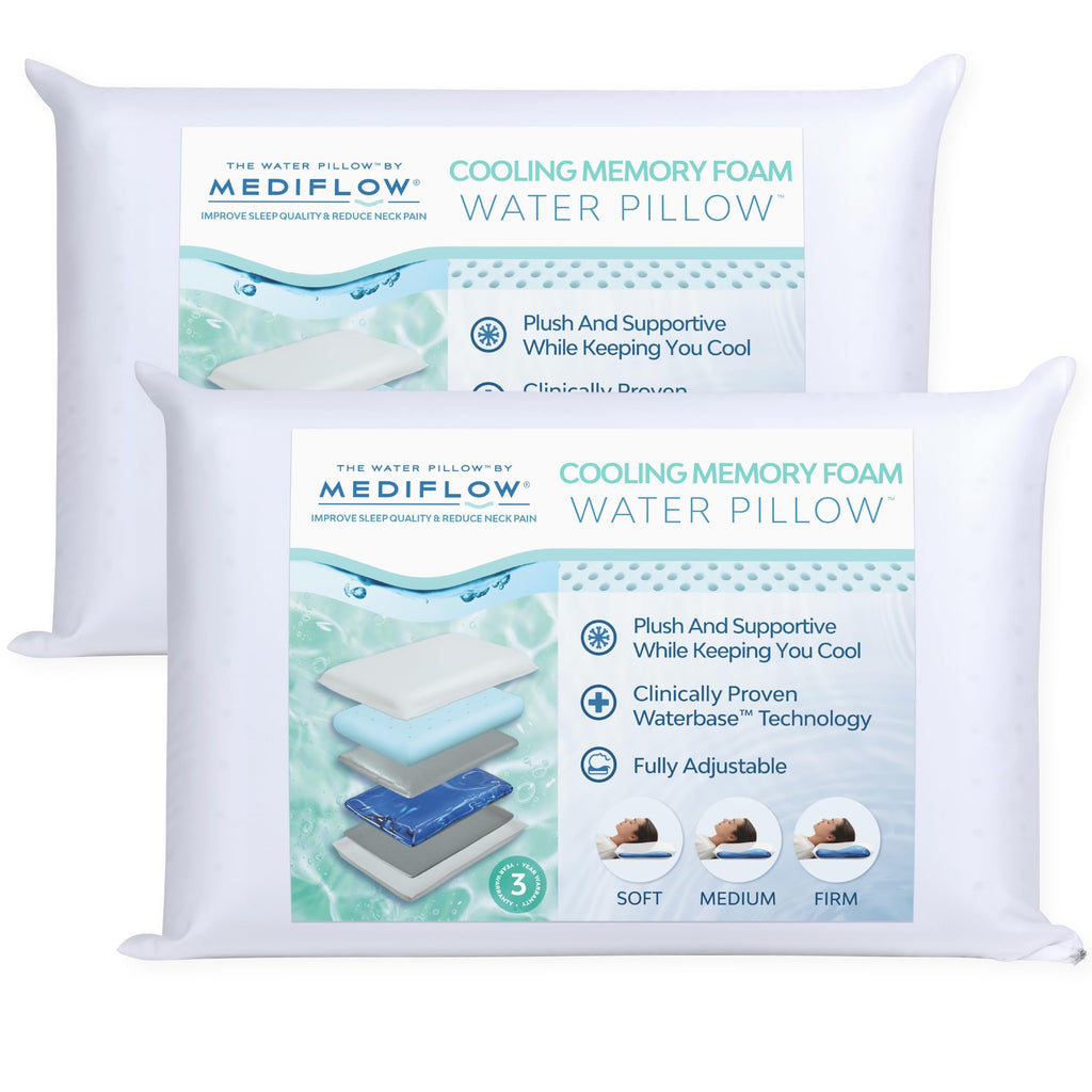 Cooling Gel Memory Foam Water Pillow for Neck Support