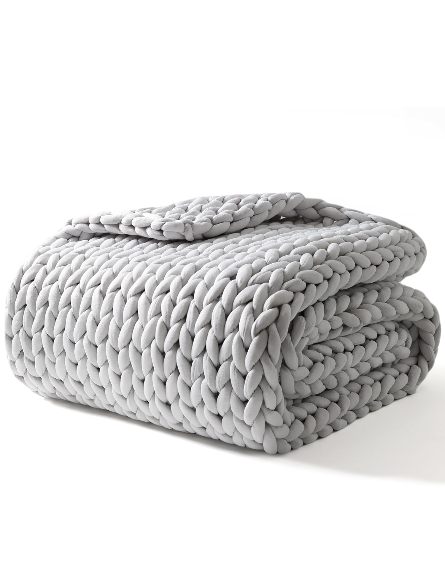 Chunky Knit Weighted Blanket with Breathable Cozy Design