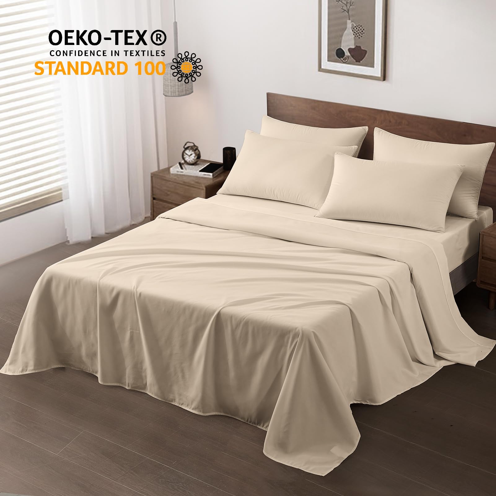 6-Pack Twin Soft Microfiber Flat Bed Sheets for Hotels