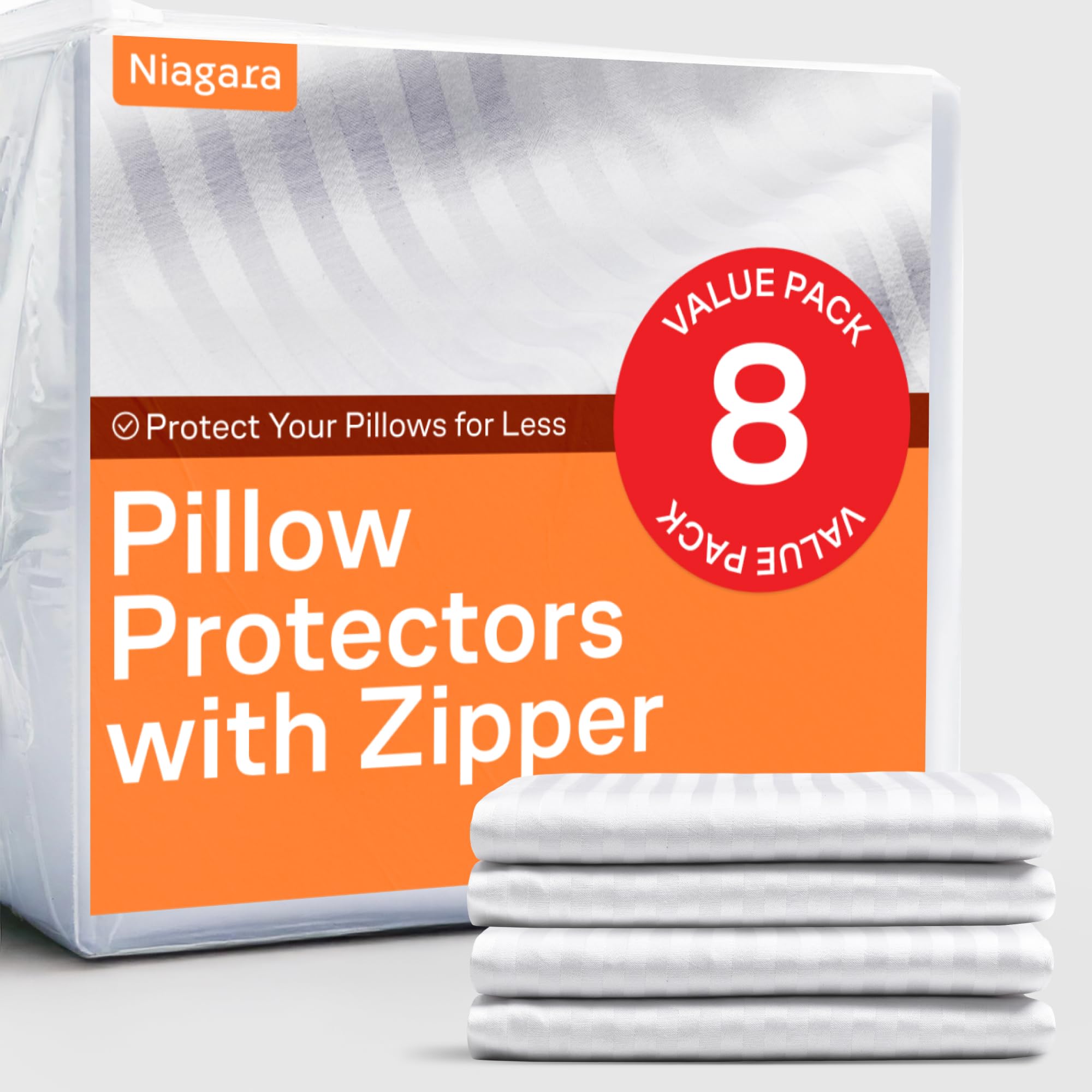 Soft Microfiber Zippered Pillow Protector Cover
