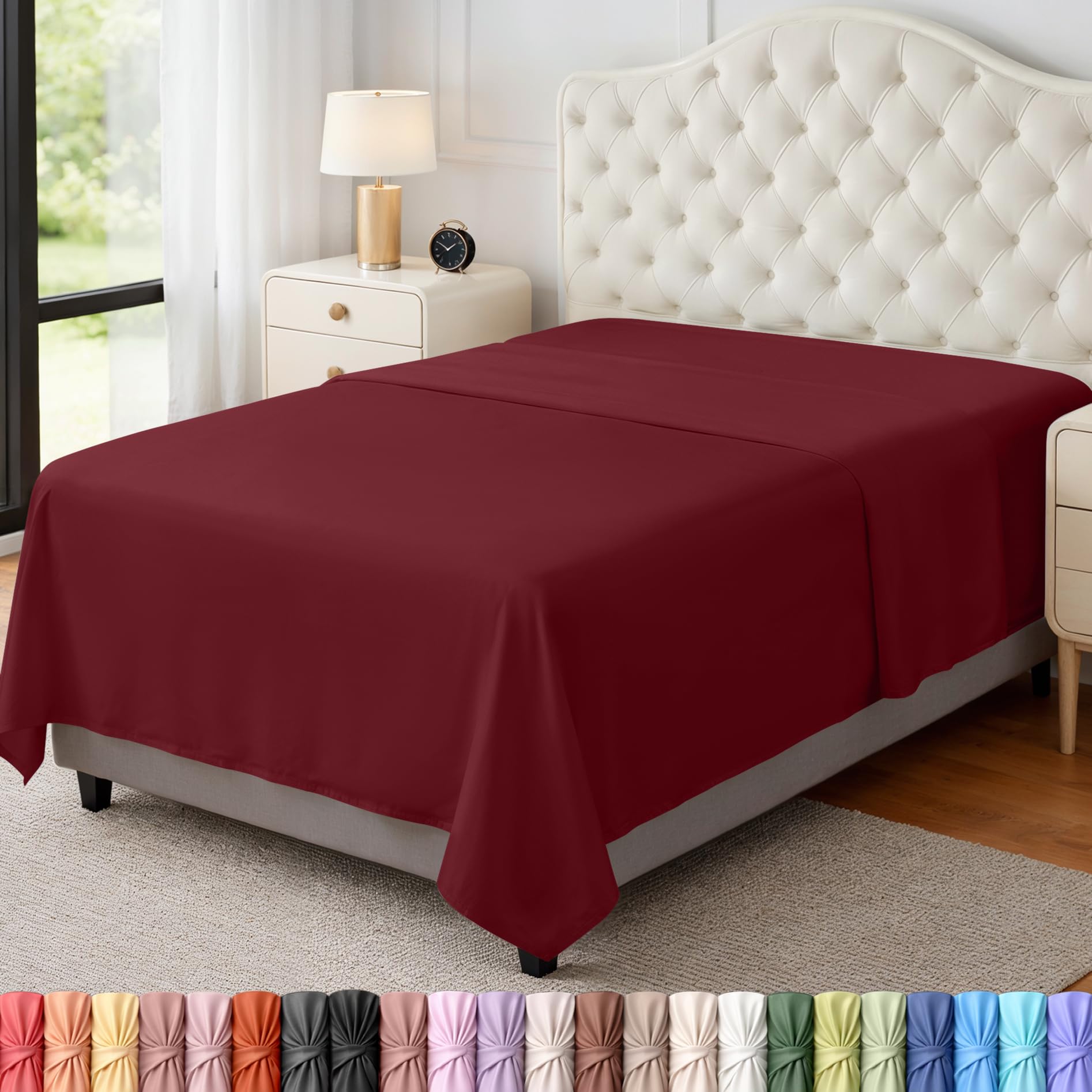Ultra-Soft Breathable Hotel-Style Flat Bed Sheet