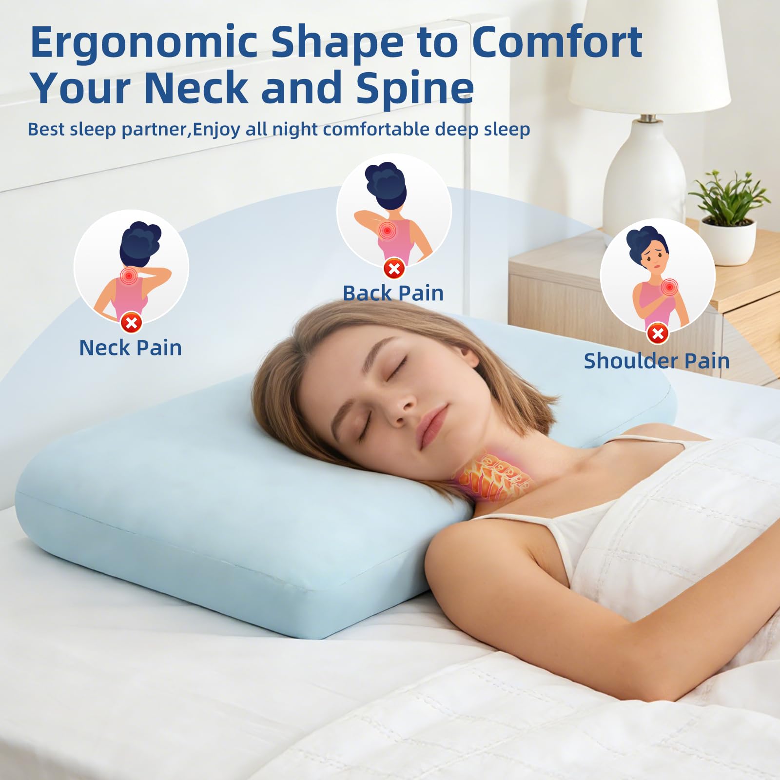 Ergonomic Memory Foam Support Pillow for Comfortable Sleep