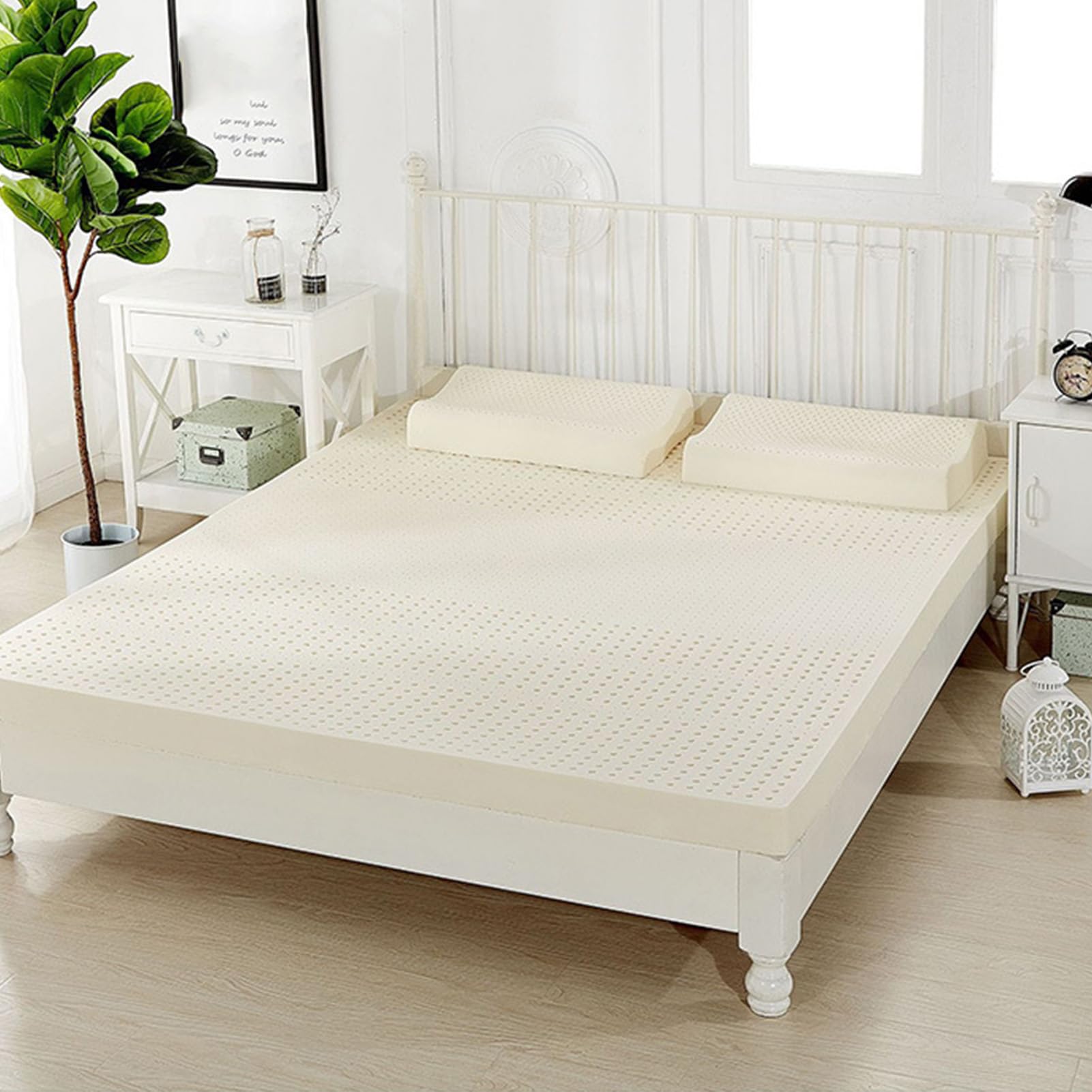 6-Inch Breathable Natural Latex Mattress Topper for Twin Beds