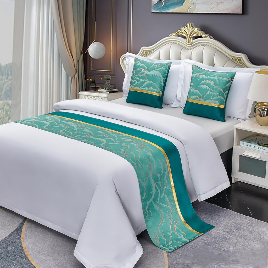 Soft Silver Queen Bed Runner Scarf for Hotel-Style Decor