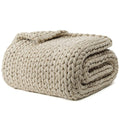 Chunky Knit Weighted Blanket with Breathable Cozy Design