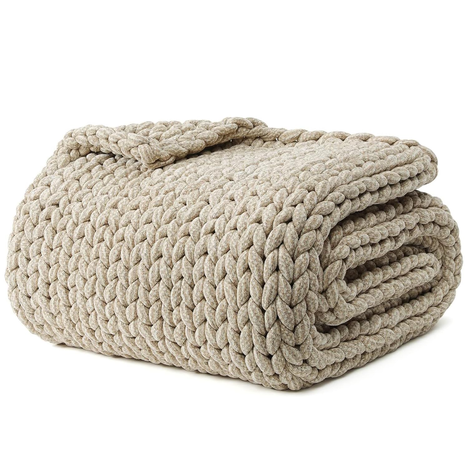 Chunky Knit Weighted Blanket with Breathable Cozy Design