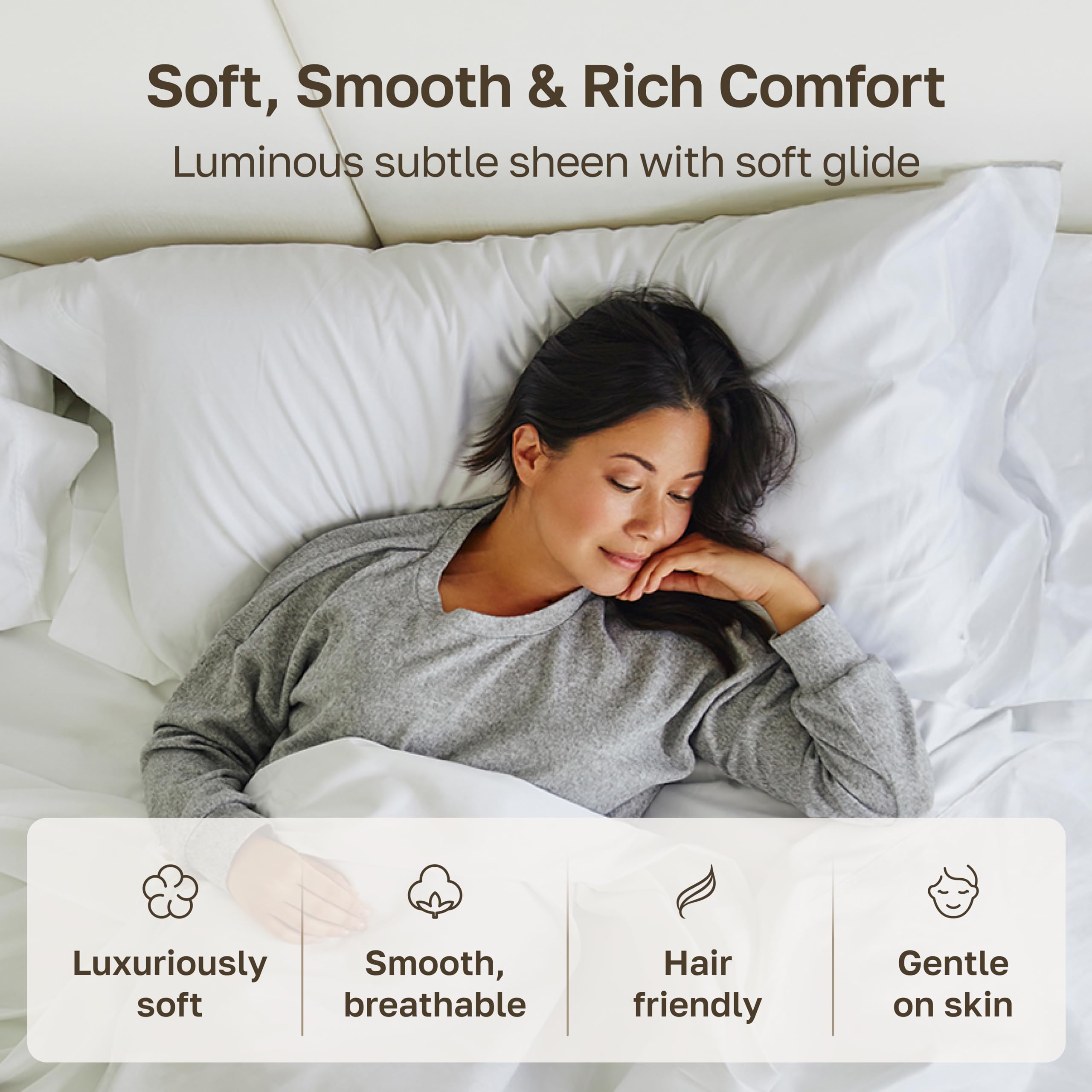 1000 Thread Count Cotton Sateen Pillowcases Set of 2