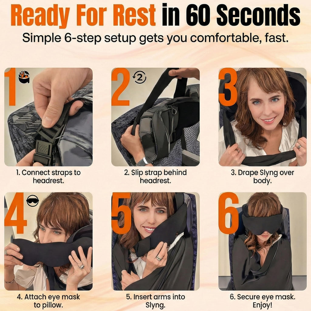 3-in-1 Memory Foam Airplane Sleep Support Pillow Set