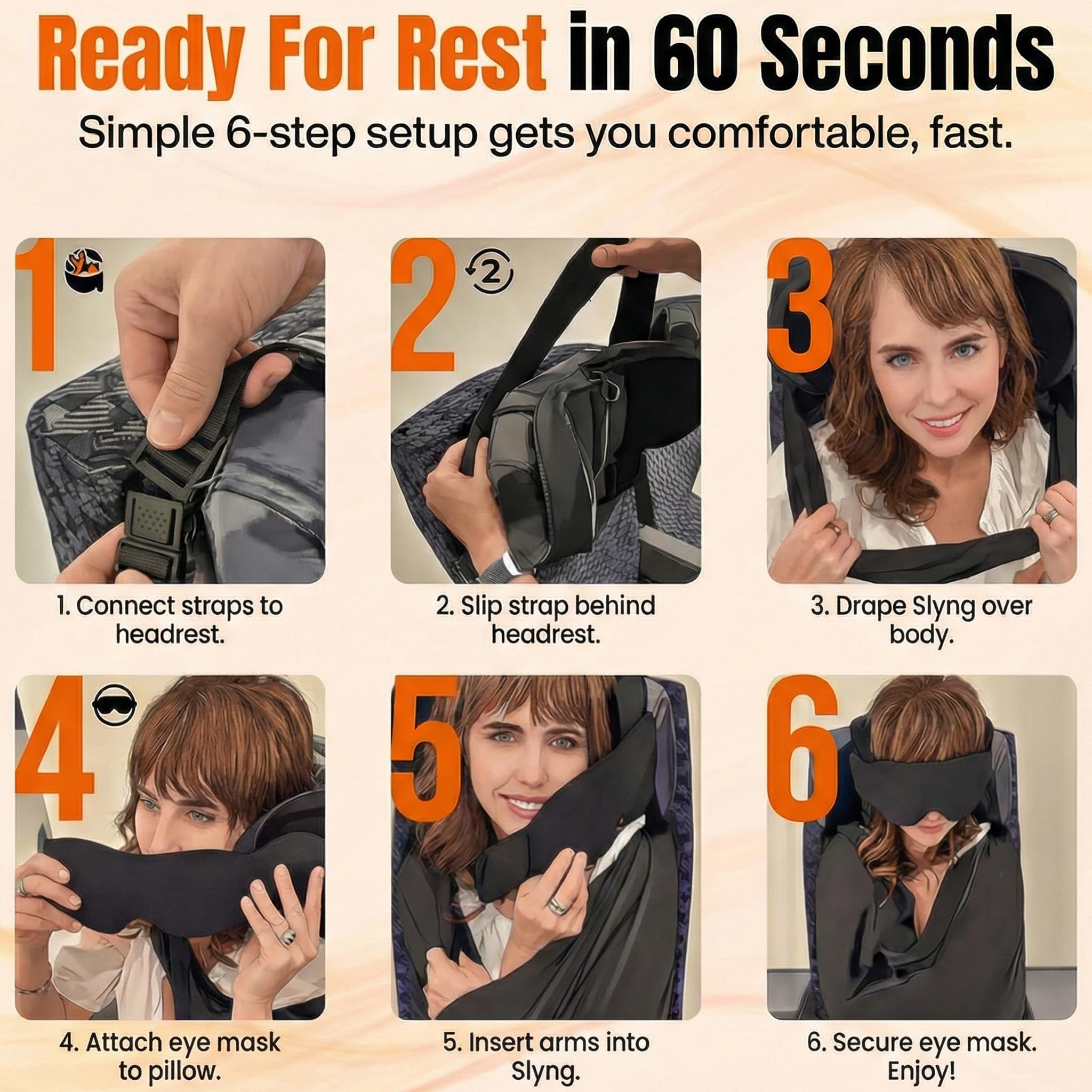 3-in-1 Memory Foam Airplane Sleep Support Pillow Set