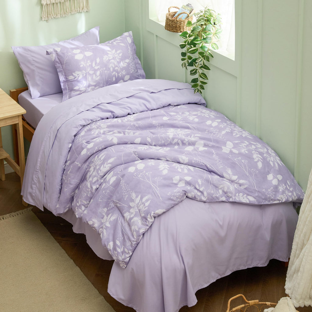 Reversible Floral Bed-in-a-Bag Comforter Set with Sheets