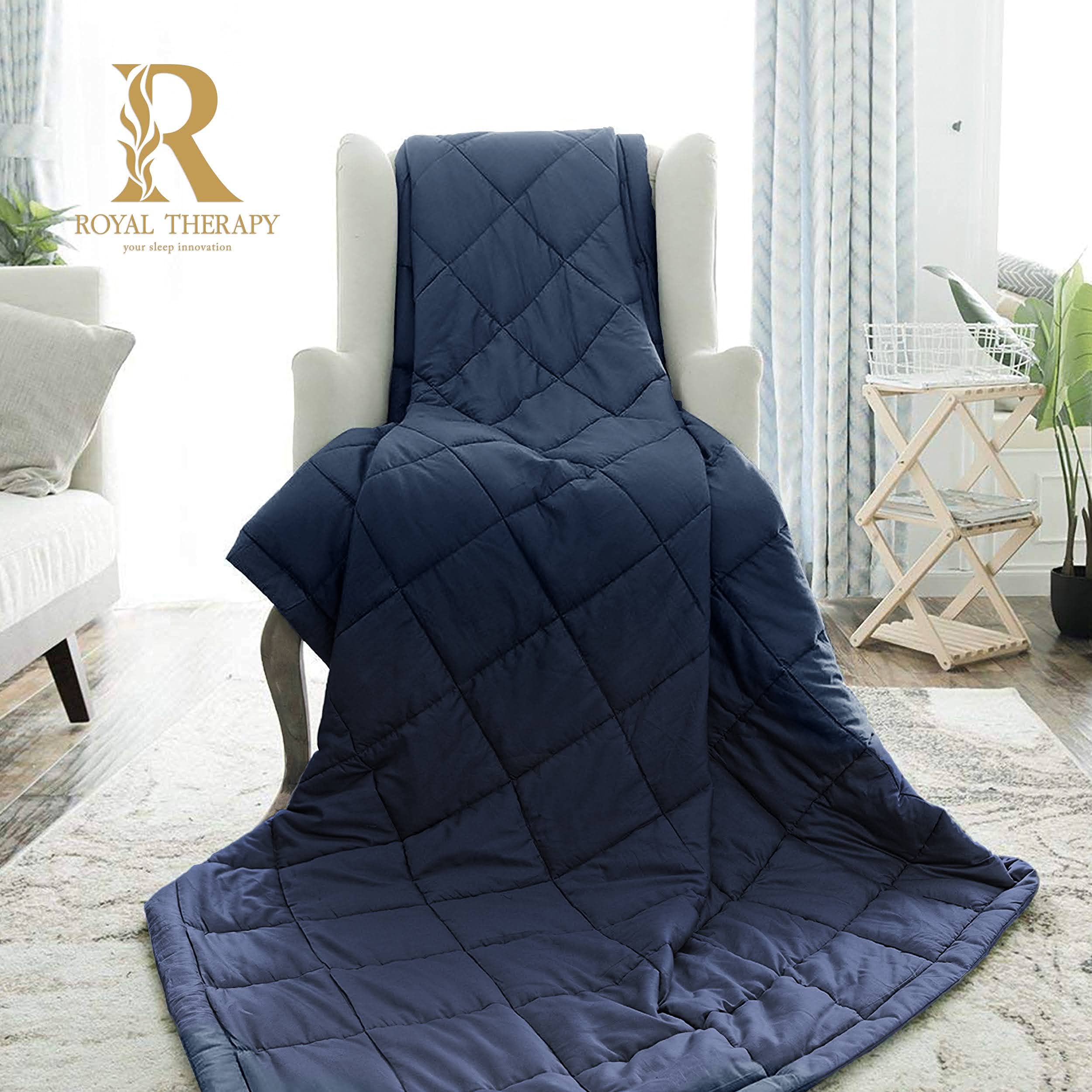 Weighted Blanket with Premium Glass Beads for Deep Sleep