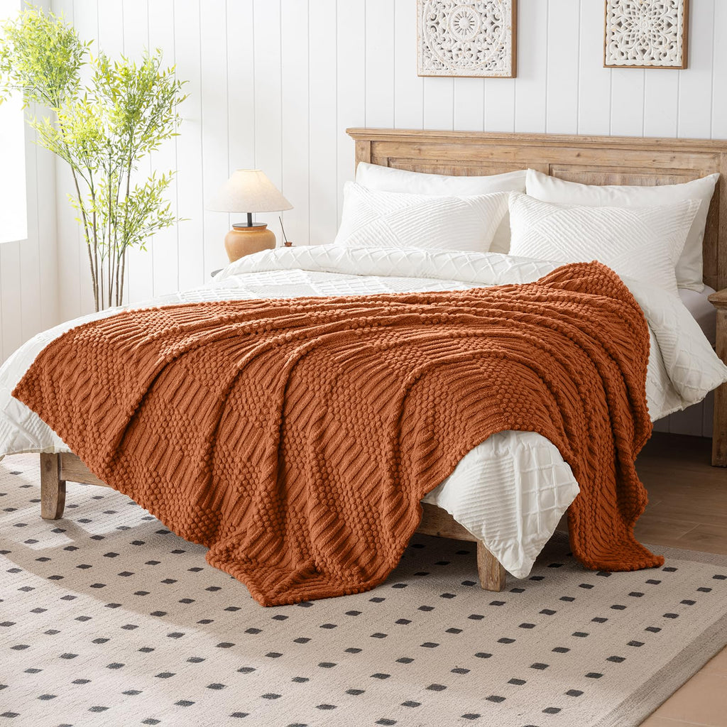 Boho Woven Throw Blanket for Couch and Home Decor