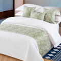 Elegant Floral Microfiber King Bed Runner Scarf