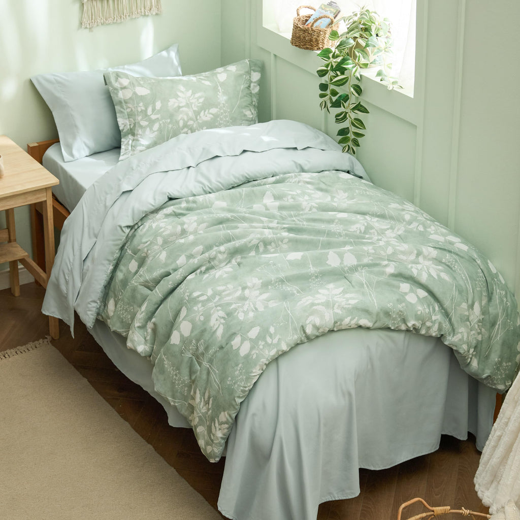 Reversible Floral Bed-in-a-Bag Comforter Set with Sheets