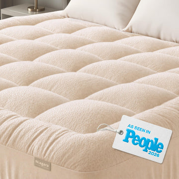 Cooling Bamboo-Blend Pillow Top Mattress Pad for Comfort