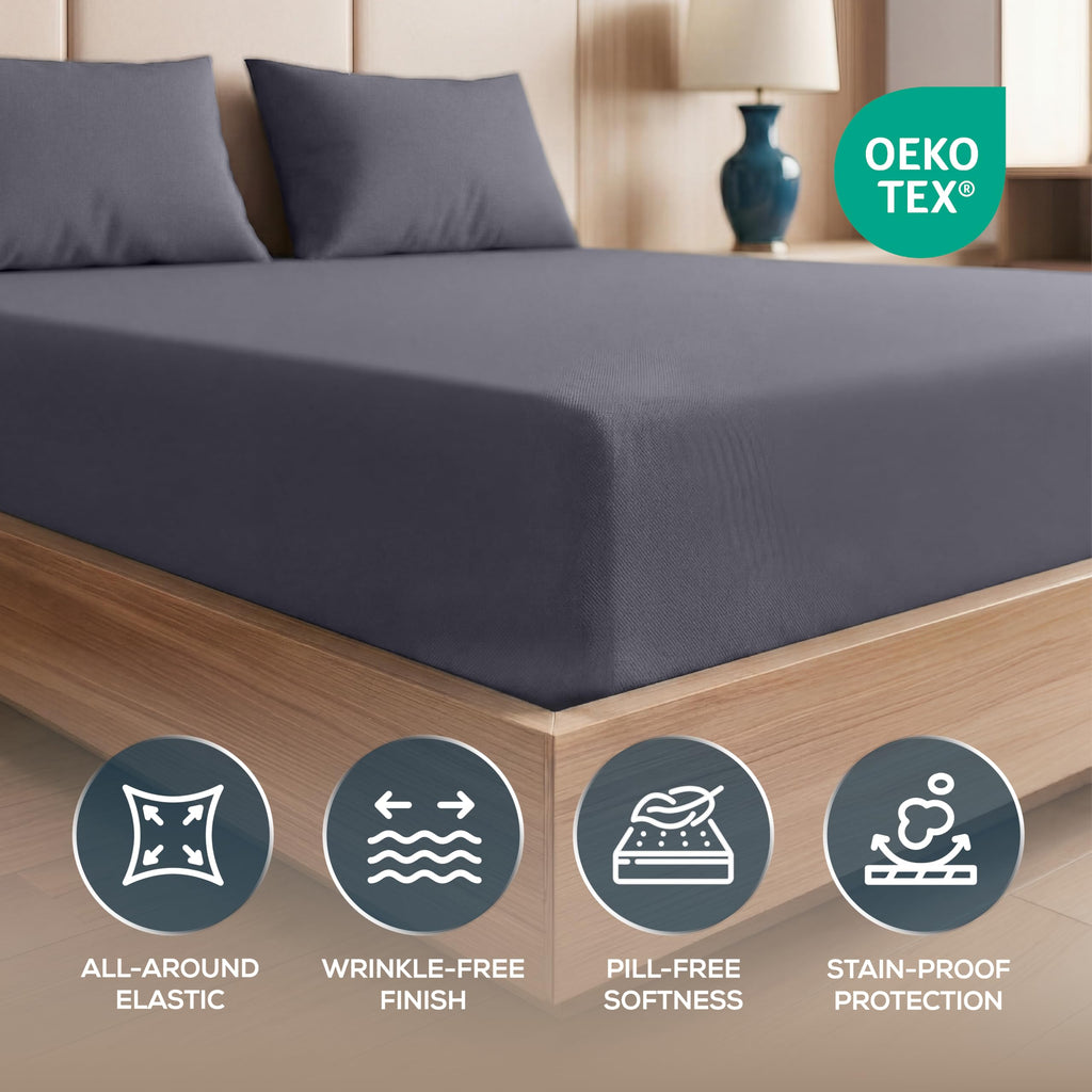Bulk 20-Pack Queen 16-Inch Deep Pocket Hotel Fitted Sheets