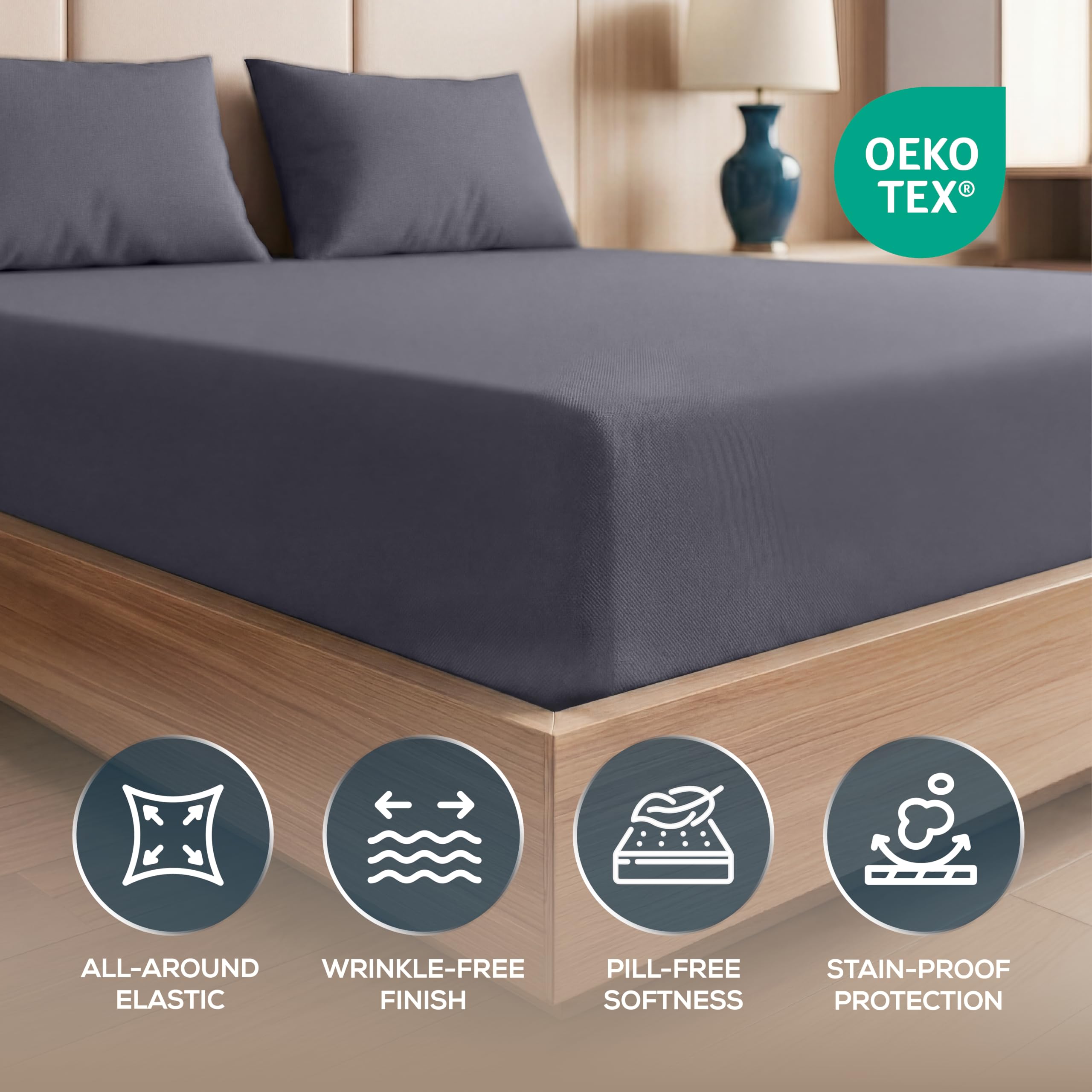Bulk 20-Pack Queen 16-Inch Deep Pocket Hotel Fitted Sheets
