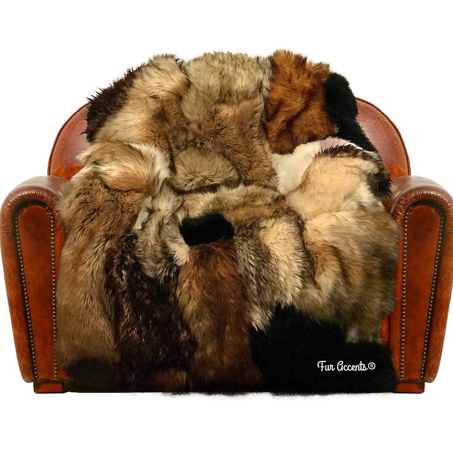 Luxury Patchwork Fur King Bedspread and Throw Blanket