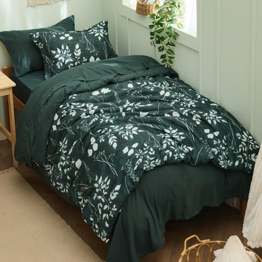 Reversible Floral Bed-in-a-Bag Comforter Set with Sheets