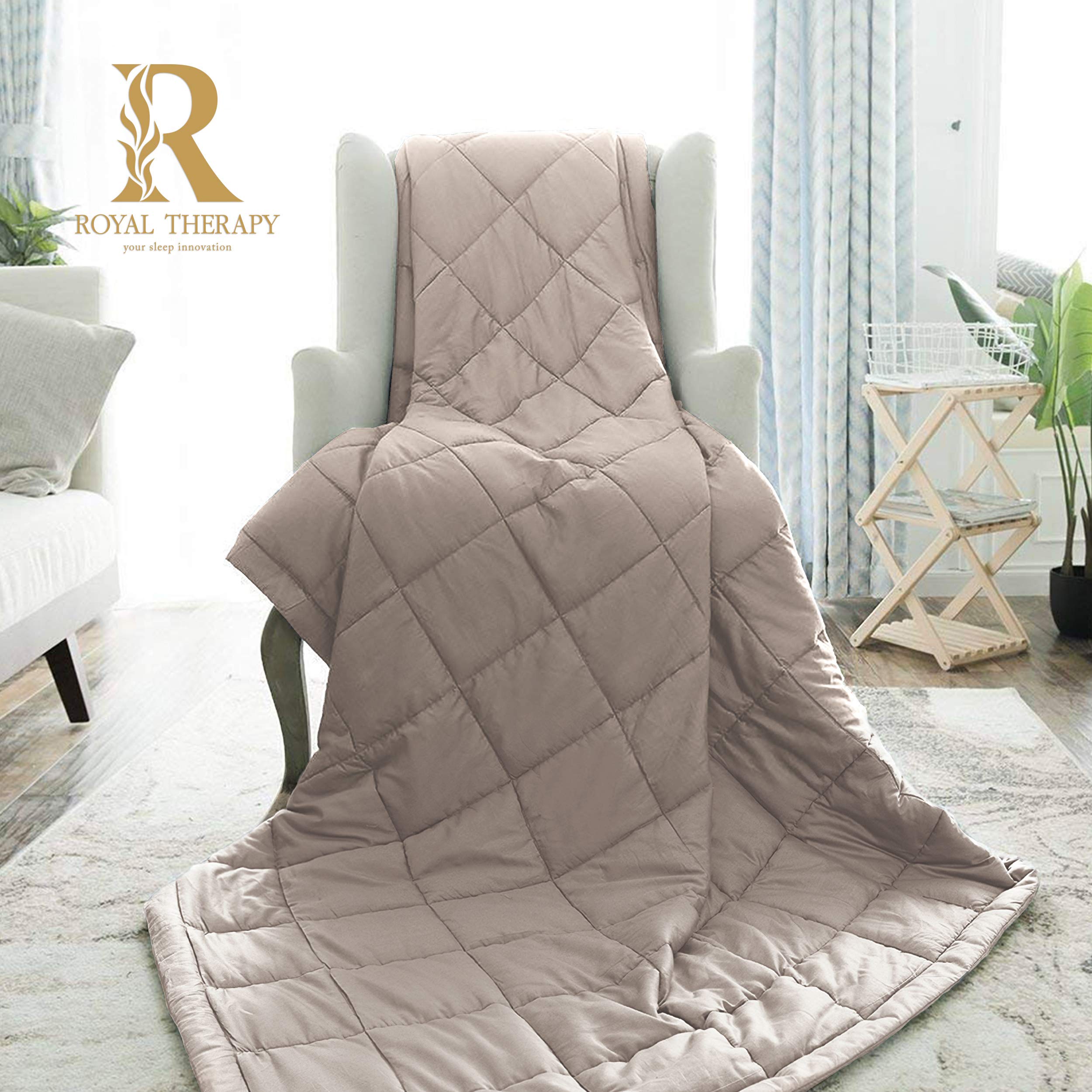 Weighted Blanket with Premium Glass Beads for Deep Sleep