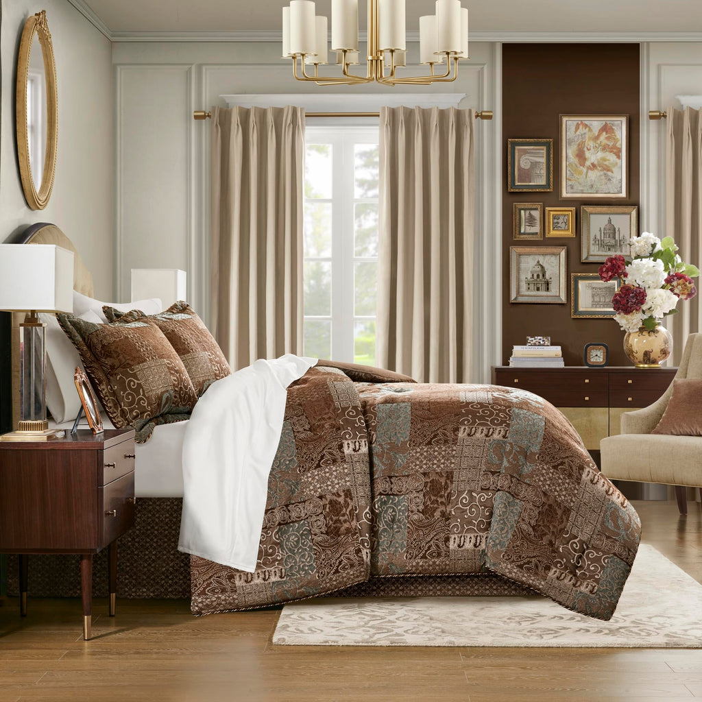 4-Piece California King Red Comforter Bedding Set