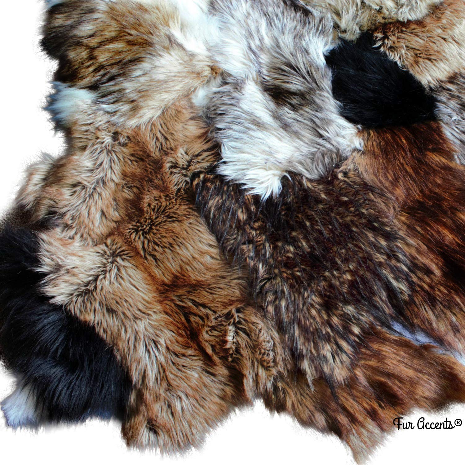 Luxury Patchwork Fur King Bedspread and Throw Blanket