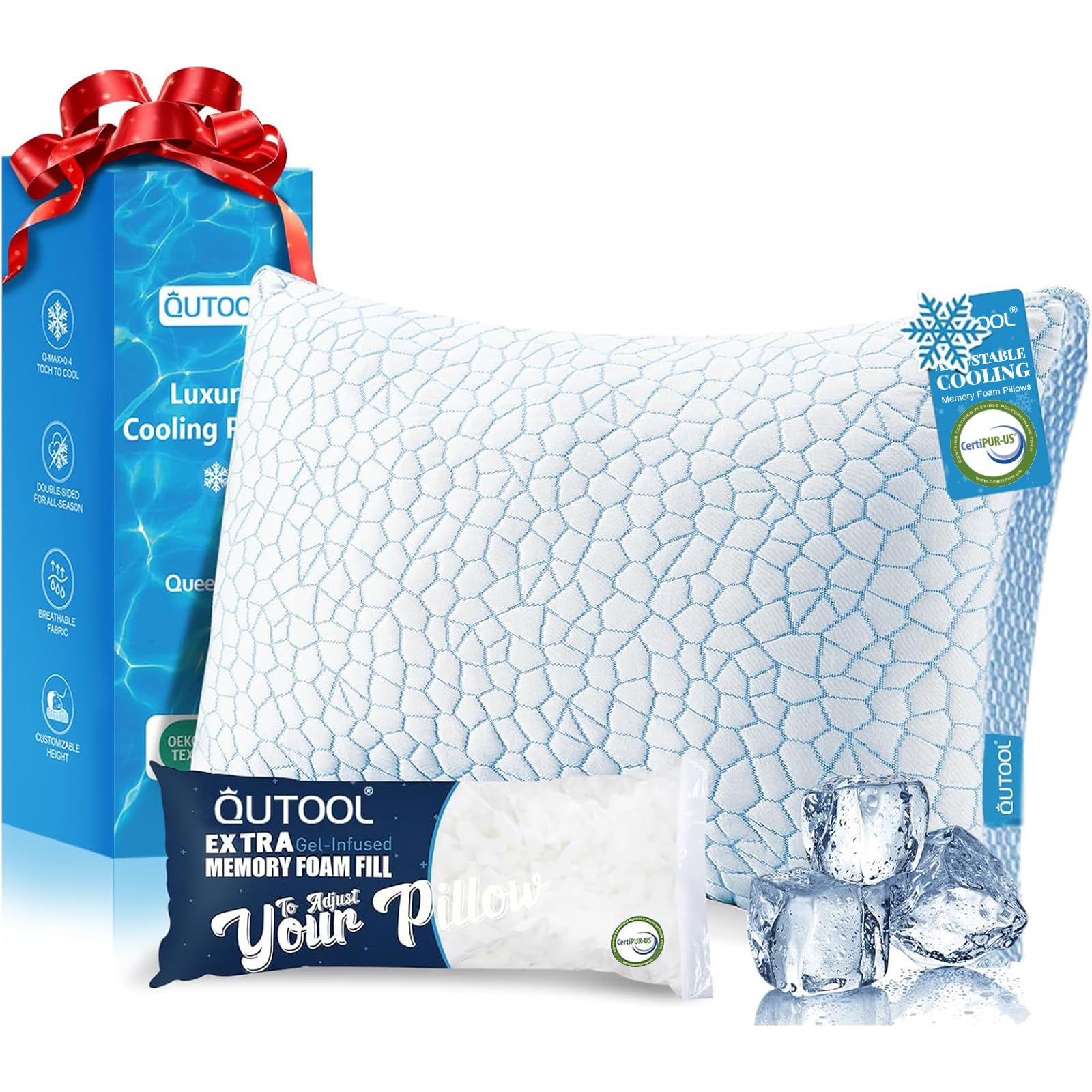 Cooling Shredded Memory Foam Pillow for Comfortable Sleep