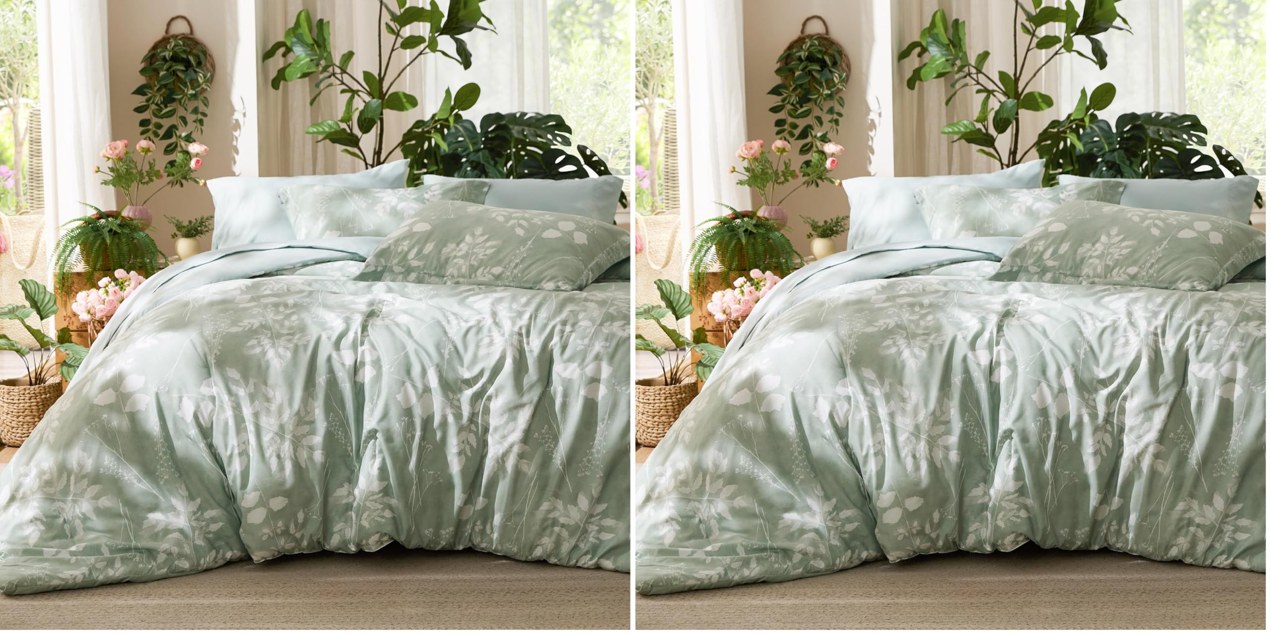 Reversible Floral Bed-in-a-Bag Comforter Set with Sheets