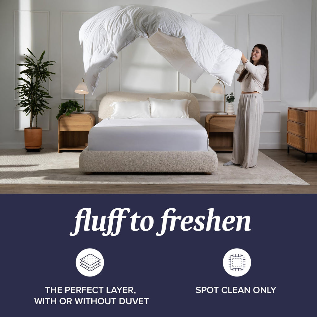 All-Season Feather Down Comforter Duvet Insert with Baffle Box