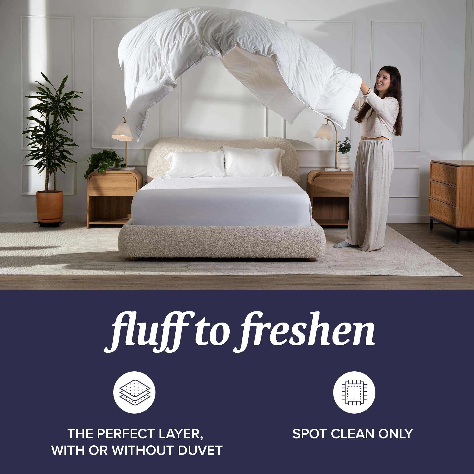 All-Season Feather Down Comforter Duvet Insert with Baffle Box
