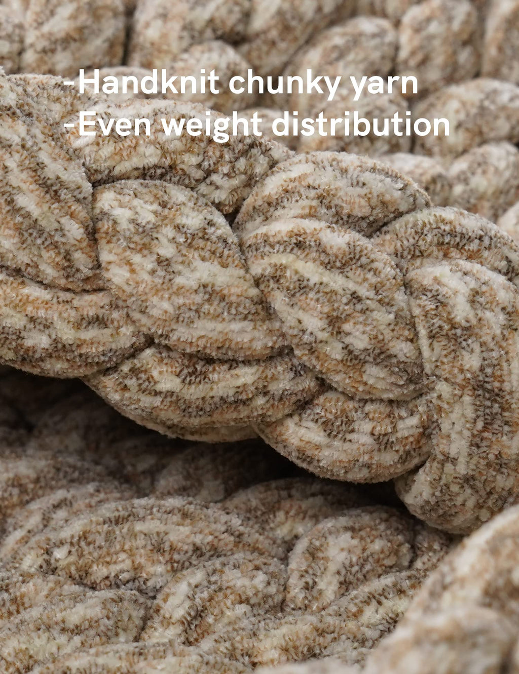 Chunky Knit Weighted Blanket with Breathable Cozy Design