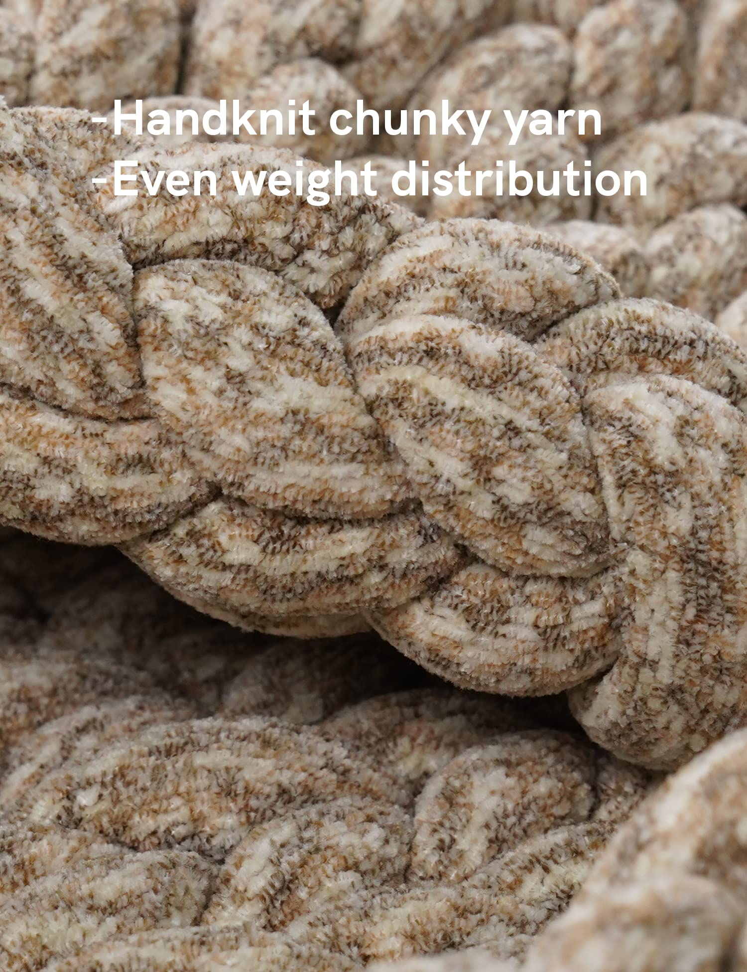 Chunky Knit Weighted Blanket with Breathable Cozy Design