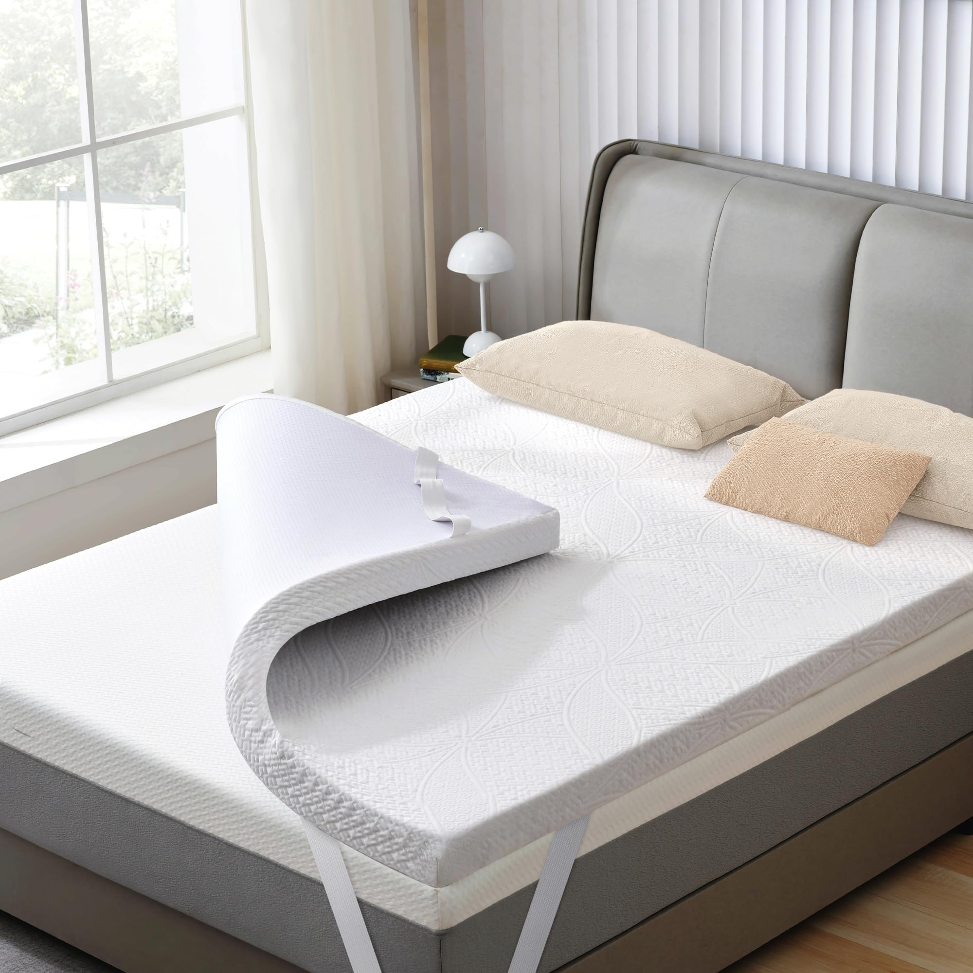 Cooling Gel Memory Foam Mattress Topper for Bed Comfort