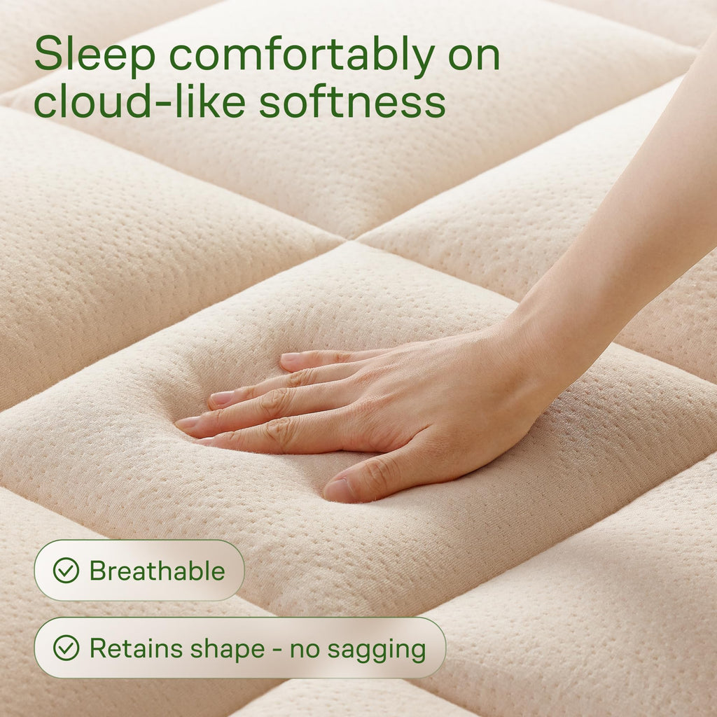 Cooling Bamboo-Blend Pillow Top Mattress Pad for Comfort