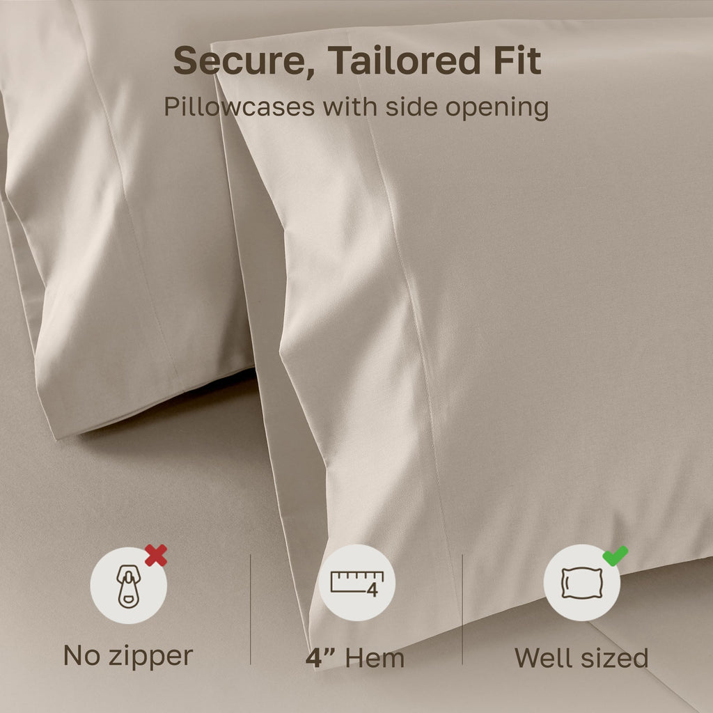 1000 Thread Count Cotton Sateen Pillowcases Set of 2