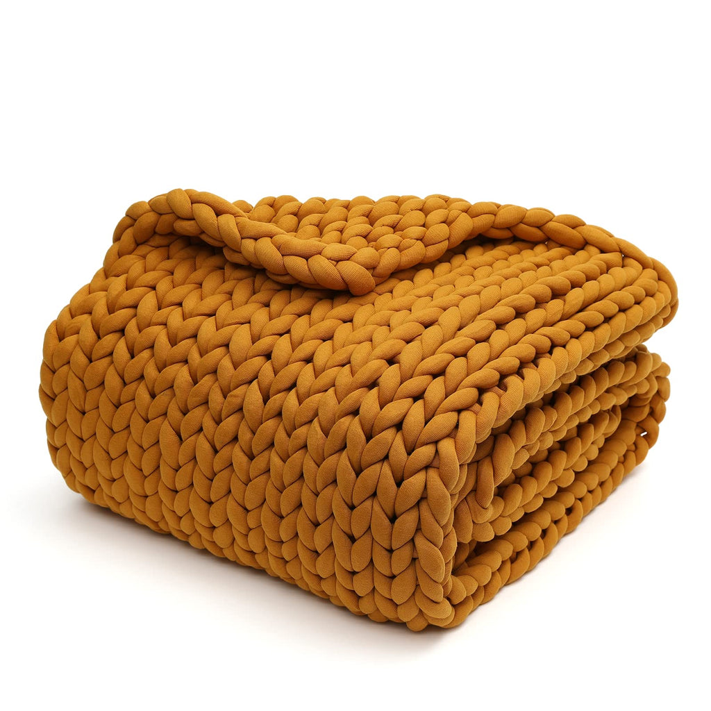 Chunky Knit Weighted Blanket with Breathable Cozy Design
