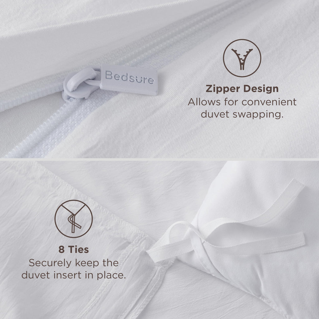 Soft Prewashed Duvet Cover Set with Zipper Closure